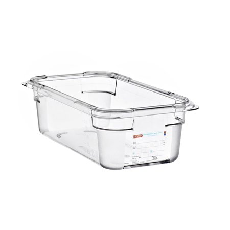 ARAVEN FOOD PAN PC GN1/3, 3.9qt TRANSPARENT, 12 3/4" X 6 7/8" X 4" 09819